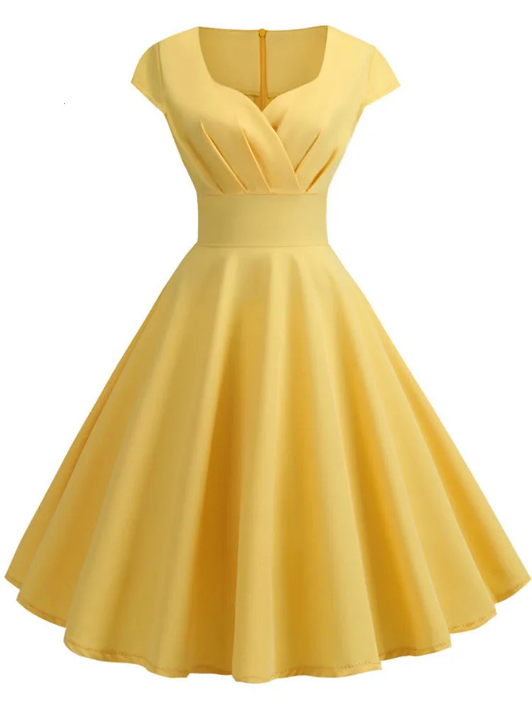 Pink Summer Dress Women V Neck Vintage Elegant Retro pin up Party Office Midi Dresses 250311