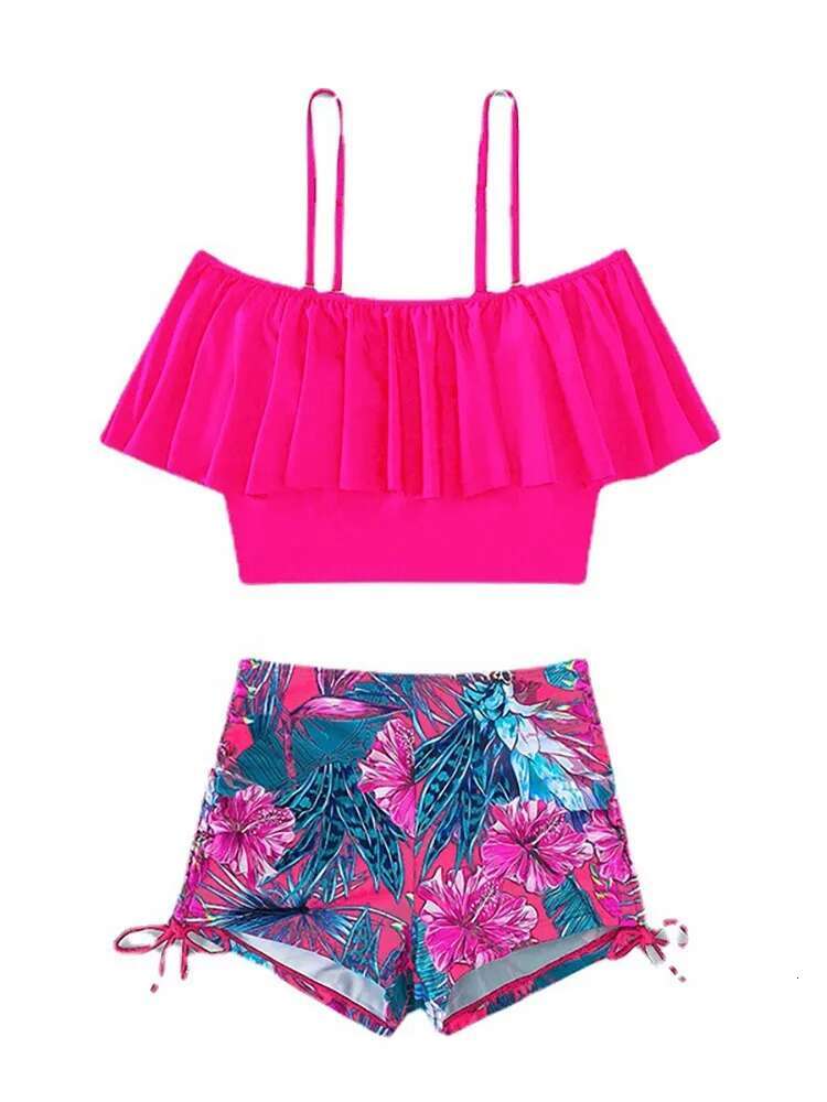 Two Piece Bikini 2024 New Swimsuit Women High Waist Swimwear Push Up Vintage Biquini Bathing Suit Beachwear Female Bikinis Set
