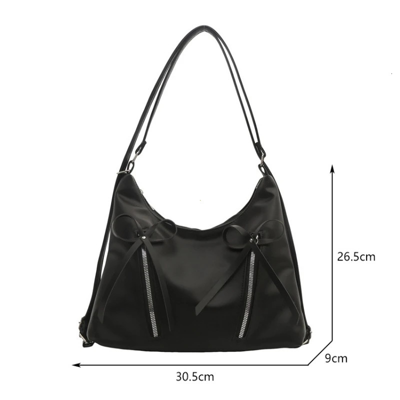 Silver Small Bow Pu Leather Shoulder Bags for Women 2025 Summer Trend Designer Fashion Handbags and Purses Trend Crossbody Bag R250311