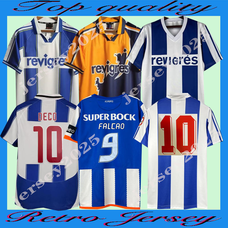 86 94 95 97 99 Porto Retro FALCAO Soccer Jerseys 01 03 04 11 Cup Final home away DECO Blue yellow classic Uniform McCARTHY DERLEI JAMES finals Vintage Football Shirt