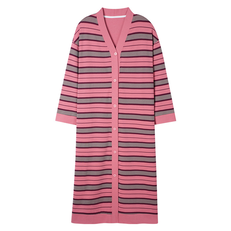 B826-Home clothes spring and autumn suits home clothes polka dot double yarn cotton men and women long-sleeved pajamas
