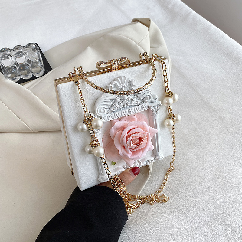 Free Shipping New Designer Bag Women's Handbag Baroque Relief Angel Flower Handbag Chain Bag Shoulder Crossbody Bag