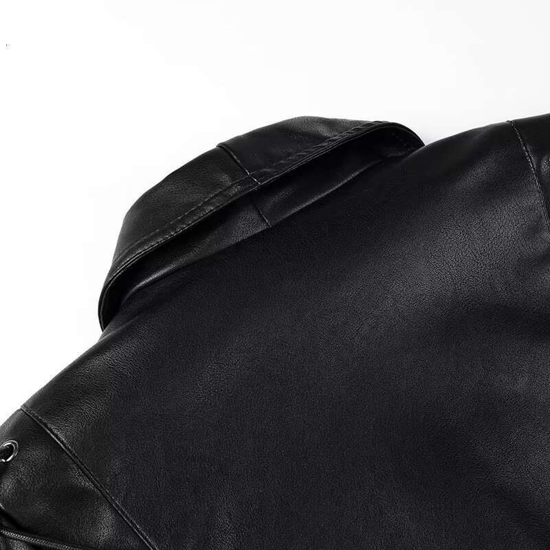 2024 Street Autumn Style Short Motorcycle Leather Jacket Flip Collar Fashion New Women's Wear Y2k