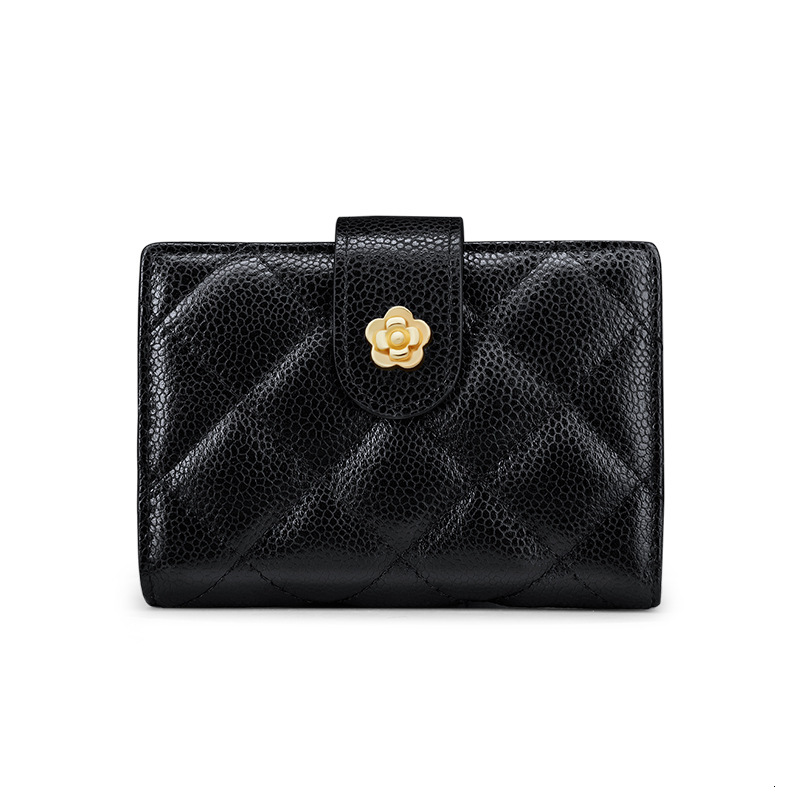 2025 Women S High End Genuine Leather Dia Grid Fashion Designer Simple Coin Card Short Wallet Outdoor Leisure Storage Bag New Free Delivery Designer B