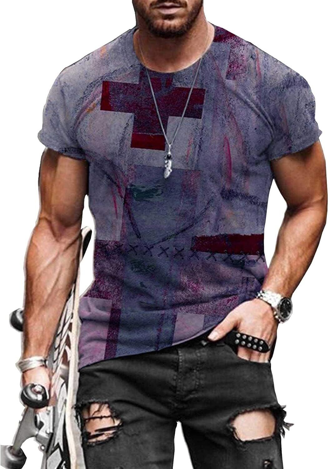 Mens T shirt Mens T-Shirts Jesus Cross Faith Vintage Oil Painting Casual T-Shirts Summer Crew Neck Short Sleeve Christian Tops tee Casual tops summer 