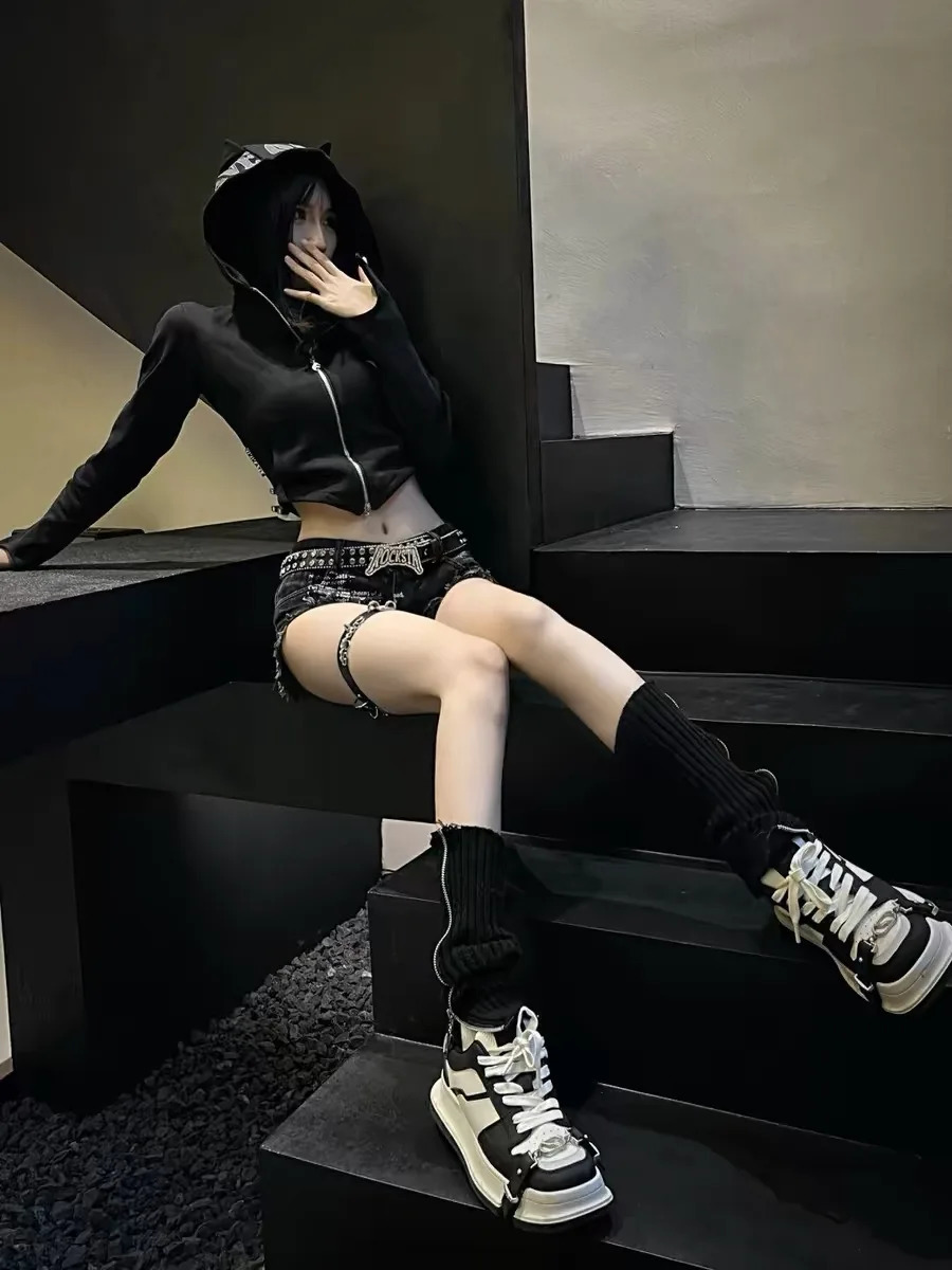 Sexy Fashion Letter Print n Shorts Jeans for Women Lowwaisted Slim Allmatch Y2K European American Style Pants 250311
