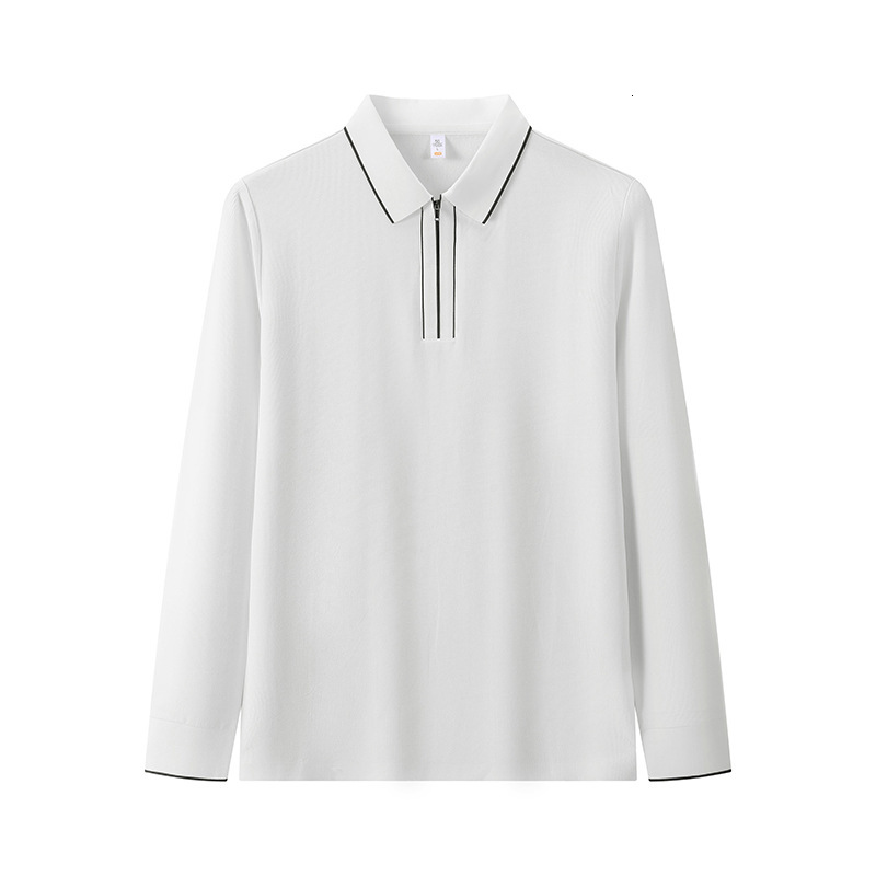 2025 long sleeved polo business casual solid color base shirt autumn and winter T-shirt light luxury men's clothing tracksuit