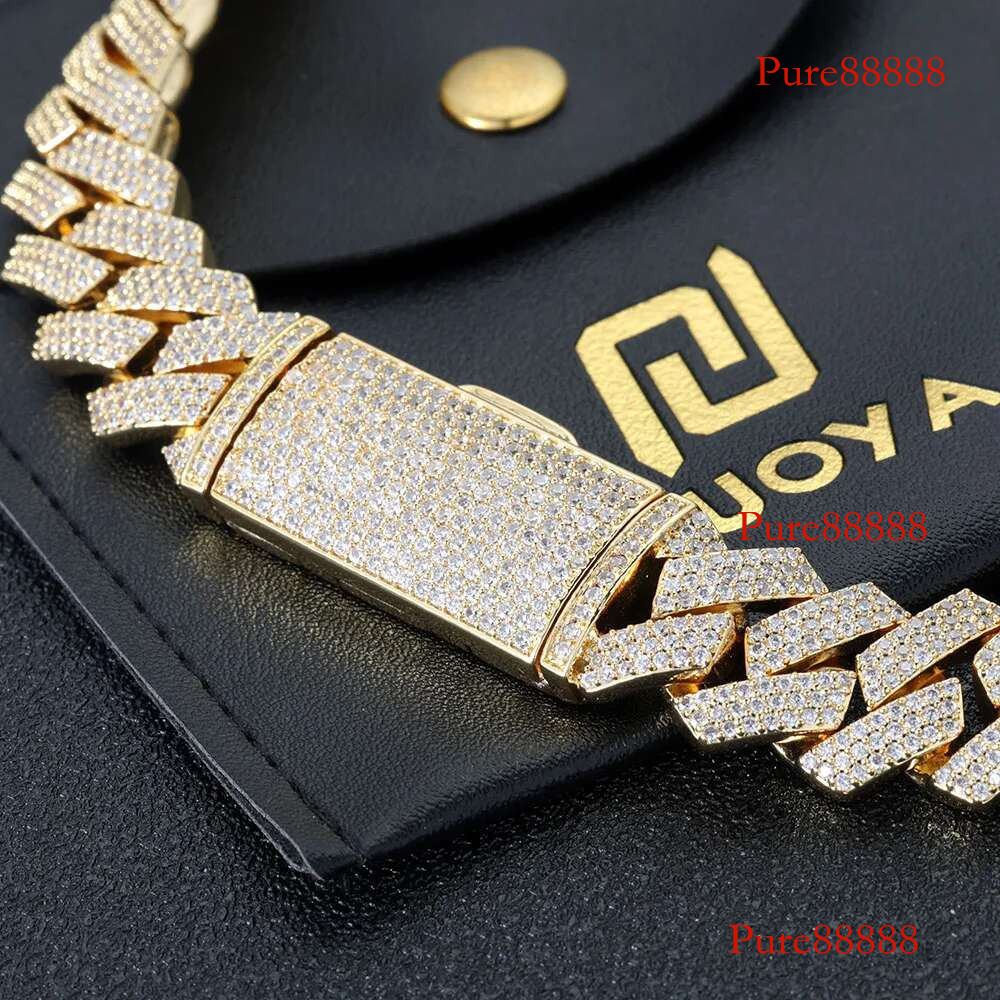 Classic Style 16mm Chunky Prong Cuban k Chain cadena de cuerpo Gold Plated Dia Necklace Hip Hop Rock Jewelry