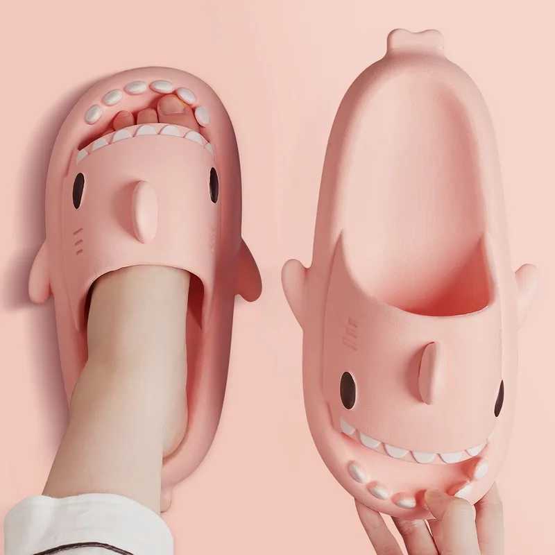 Litfun Cute Shark Slippers For Kids EVA Soft Bottom Beach Shoes Cartoon Bathroom Children Sandals Comfort Non-Slip Home SlippersT250311