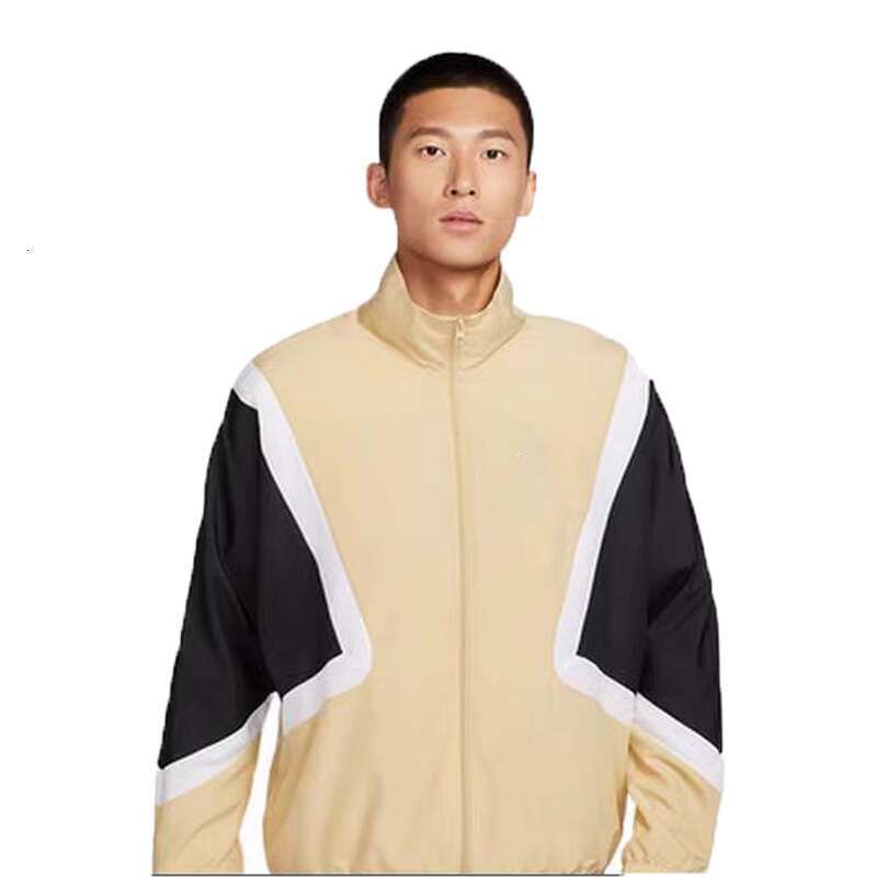 European and American trendy brand splicing color blocked half chest zipper windbreaker embroidery 1.1
