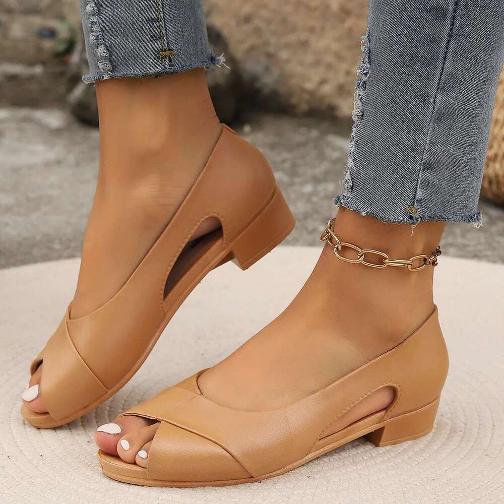 Summer New Women's PVC Sandal Bag Fish Mouth Thick With Fashion Flat Casual Single Shoes
