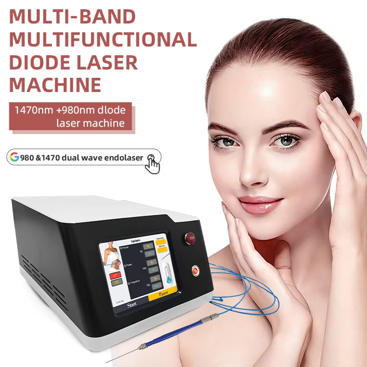 Advanced Diode Laser 2 Wavelength Body Contouring Fat Removal Lipolysis 980nm 1470nm Fiber-optic Coupled Lipolysis Diode Laser Body Slimming Machine