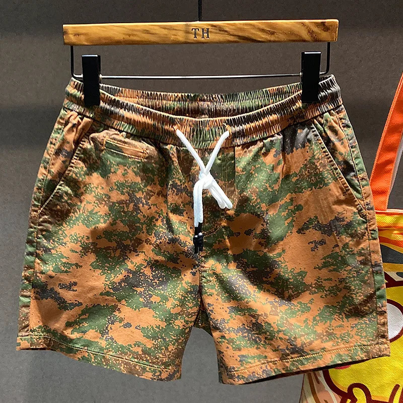 Camouflage four-point casual shorts mens fashion all-match trendy loose summer thin trendy ins summer beach pants 250310