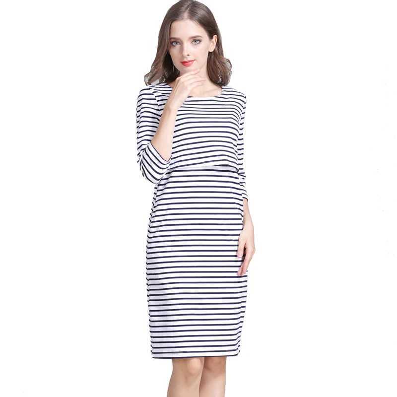 Women Maternity Dress Breastfeeding Clothes Nursing Wear for Pregnant Clothing Mommy Style Cotton New Spring US SizeT250311