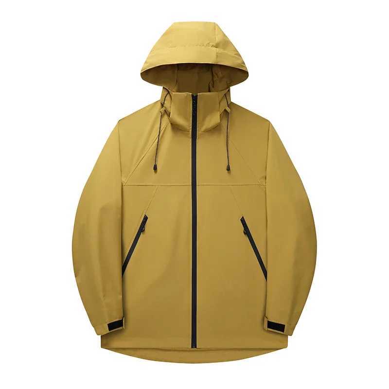 Purple Mens Long Sleeve Waterproof JacketFashion Casual Sweatshirt Green Yellow Black Coat2025 NewT250311