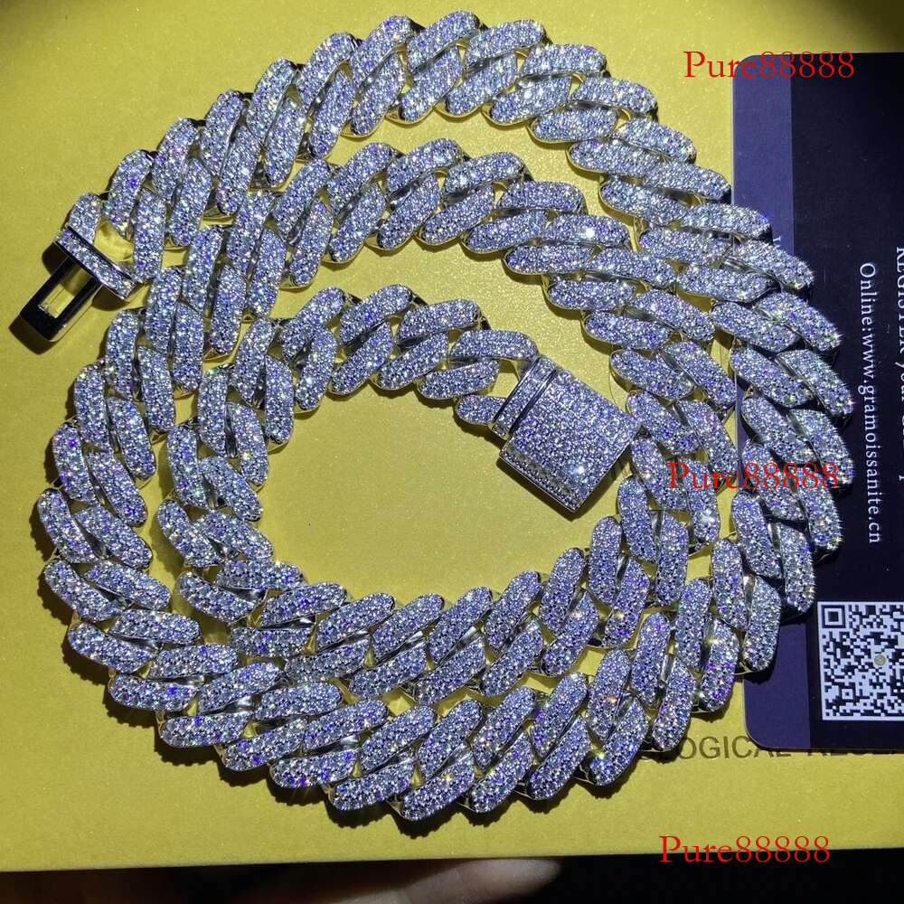 Meisidian 14mm Width 7 Inches Sliver Full White Moissanite Dia Yellow Gold Plated Cuban Hiphop Bracele On Sale
