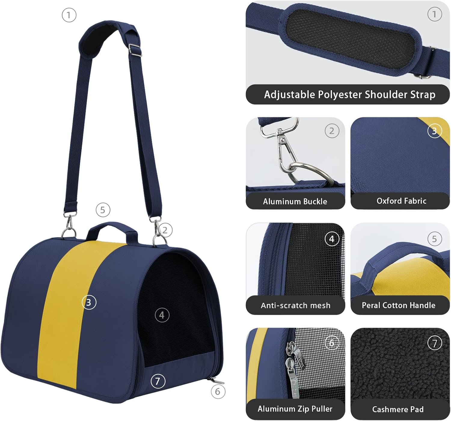 Dog carrier for medium-sized large cats weighing no more than pounds with soft edge, foldable travel puppy carrier