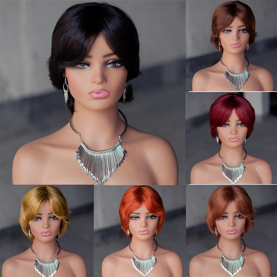 6 Inch African-Inspired Short Pixie Cut Wig - 100% Real Human Hair Machine-Made Weft, Lightweight & Glueless Fit, Perfect for Bold, Trendy, and Natura