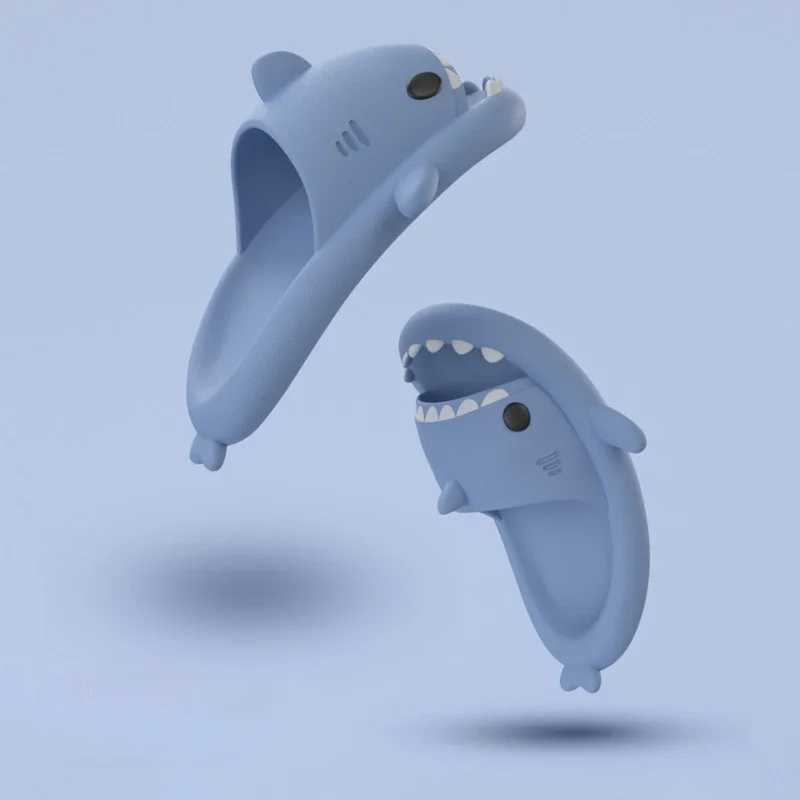 Summer Children Slippers Boy Girl Outdoor Beach Shoes Cartoon Shark Home Indoors Shower Flip Flops Soft Comfortable Kid FootwearT250311