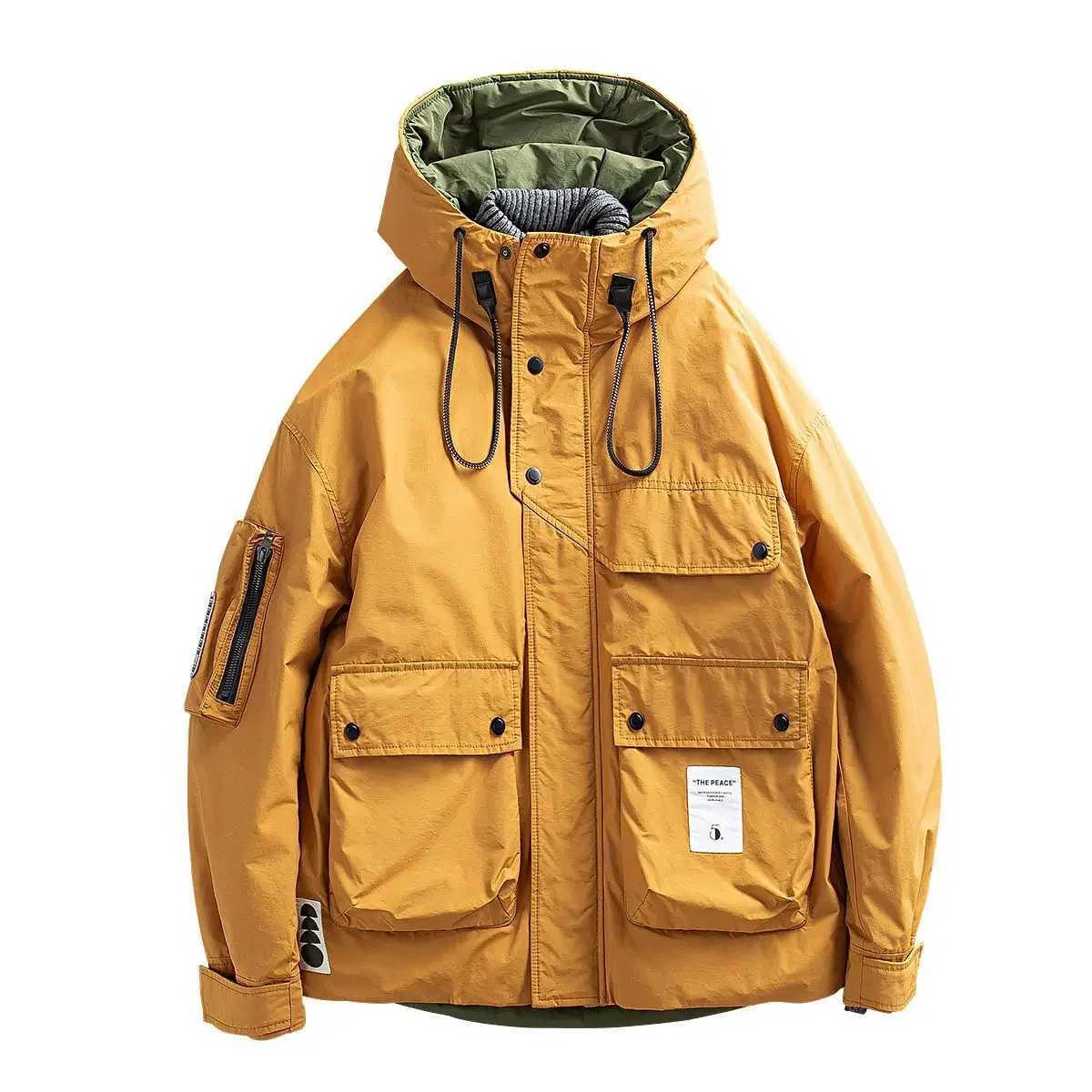 Juspinice Korean Fashion Loose Jacket Cotton Jacket Trend 2024 Winter Warm Hooded Loose Casual Warm Parkas Male ClothingT250311