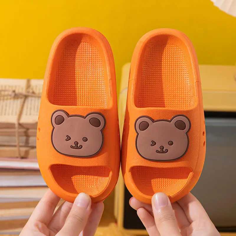 EVA Childrens Slippers Cute Cartoon Boys and Girls Toddler Bean Shoes Medium and Large Kids Parent-Child Summer SandalsT250311