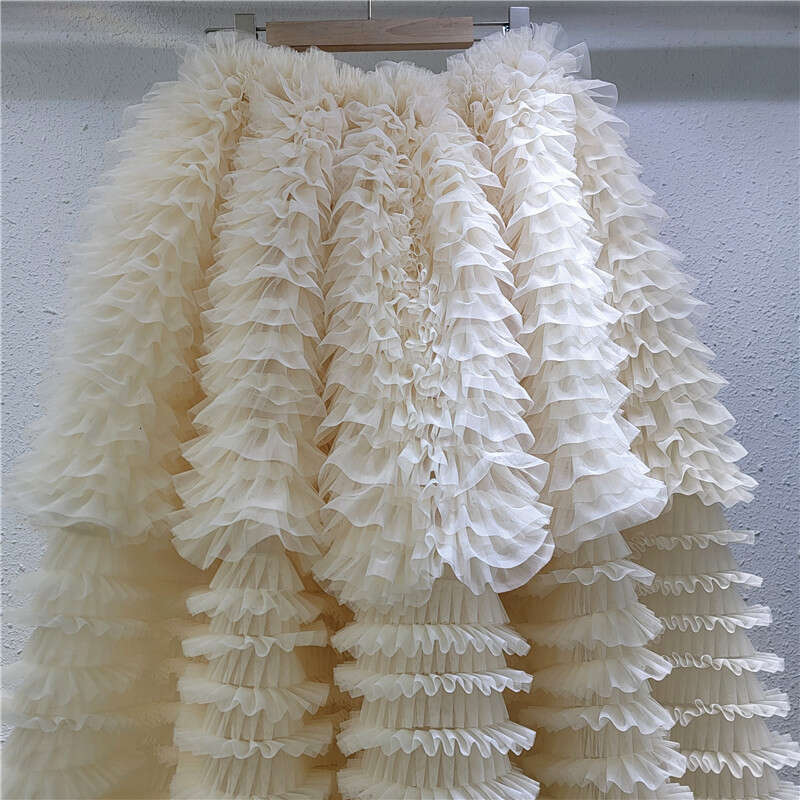 French Heavy Industry Design Loose Cake 2025 Spring/Summer New High Waist Mesh Puffy Half Skirt For Women