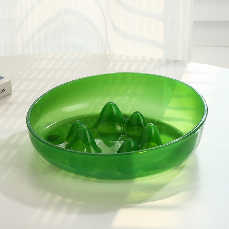 Dog Feeder with Anti-Skid Pads Slow Eating Pet Bowl Silicone Food Plate Dishes Preventing Choking Healthy Design