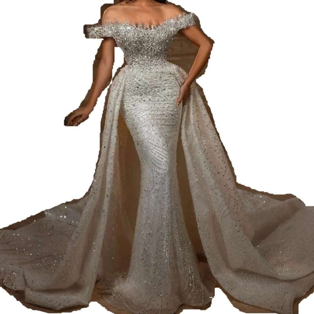 Modest Mermaid With Detachable Train For Women, Off Shoulder Dress, Stylish Bridal Dresses