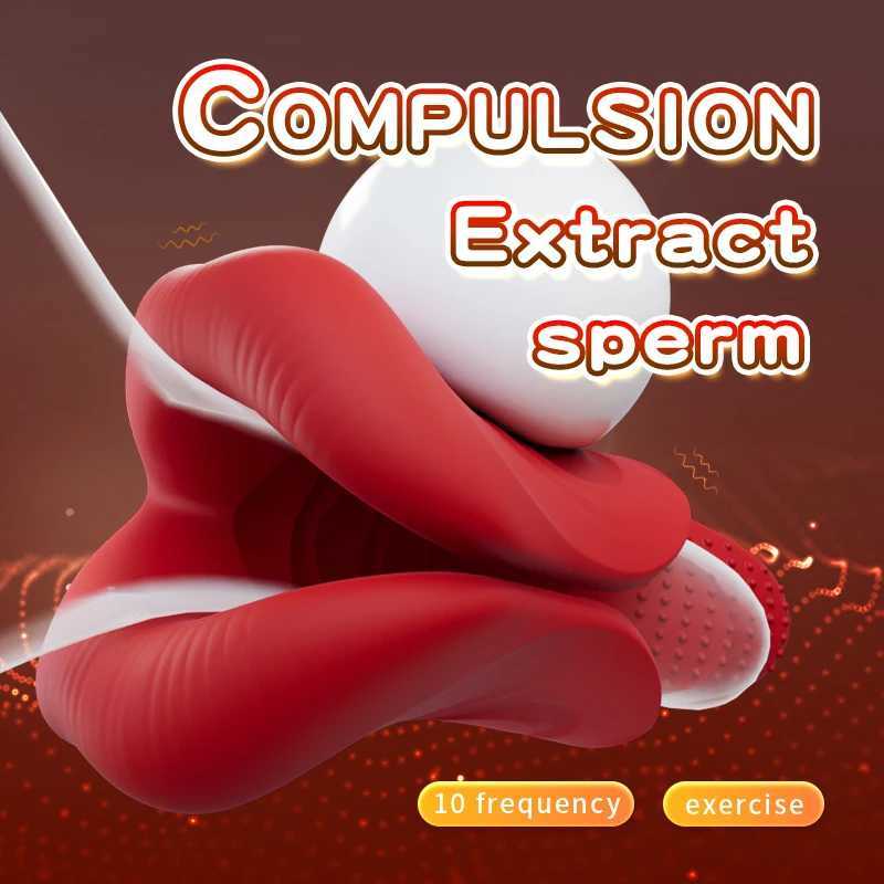 Male Masturbator Penis Training Vibrator Men Glans Massage Stimulator with 9 Vibration Delay Training Exerciser Adult Sex Toy 18XJ250311