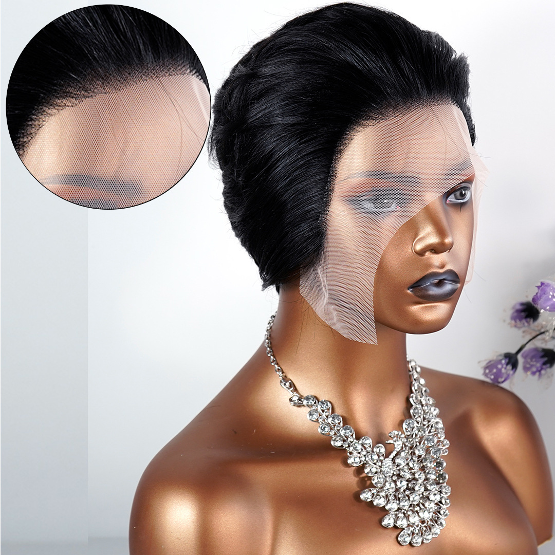 6 Inch Straight Bob Wig with T Lace Front Real Human Hair Natural Black Sleek Back Style Lightweight and Glueless Fit Perfect for Everyday Chic and Pr
