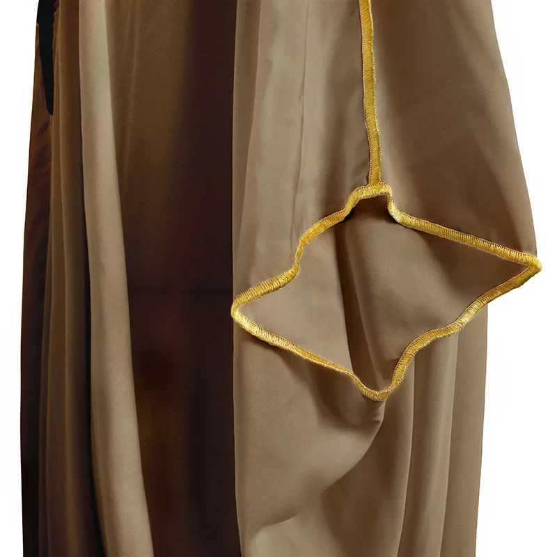 Men Saudi Muslim Satin Abaya Loose Islamic Arabia Dress Turkey Thobe Jubba Traditional Dubai Bachelor Kaftan Festival ClothingXJ250310