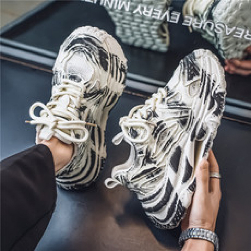 Dad Trendy Men's Sneakers 2025 New Brushed Color Breathable Running Shoes Mesh Comfortable Soft Sole Internet Red Outdoor Casual Shoes