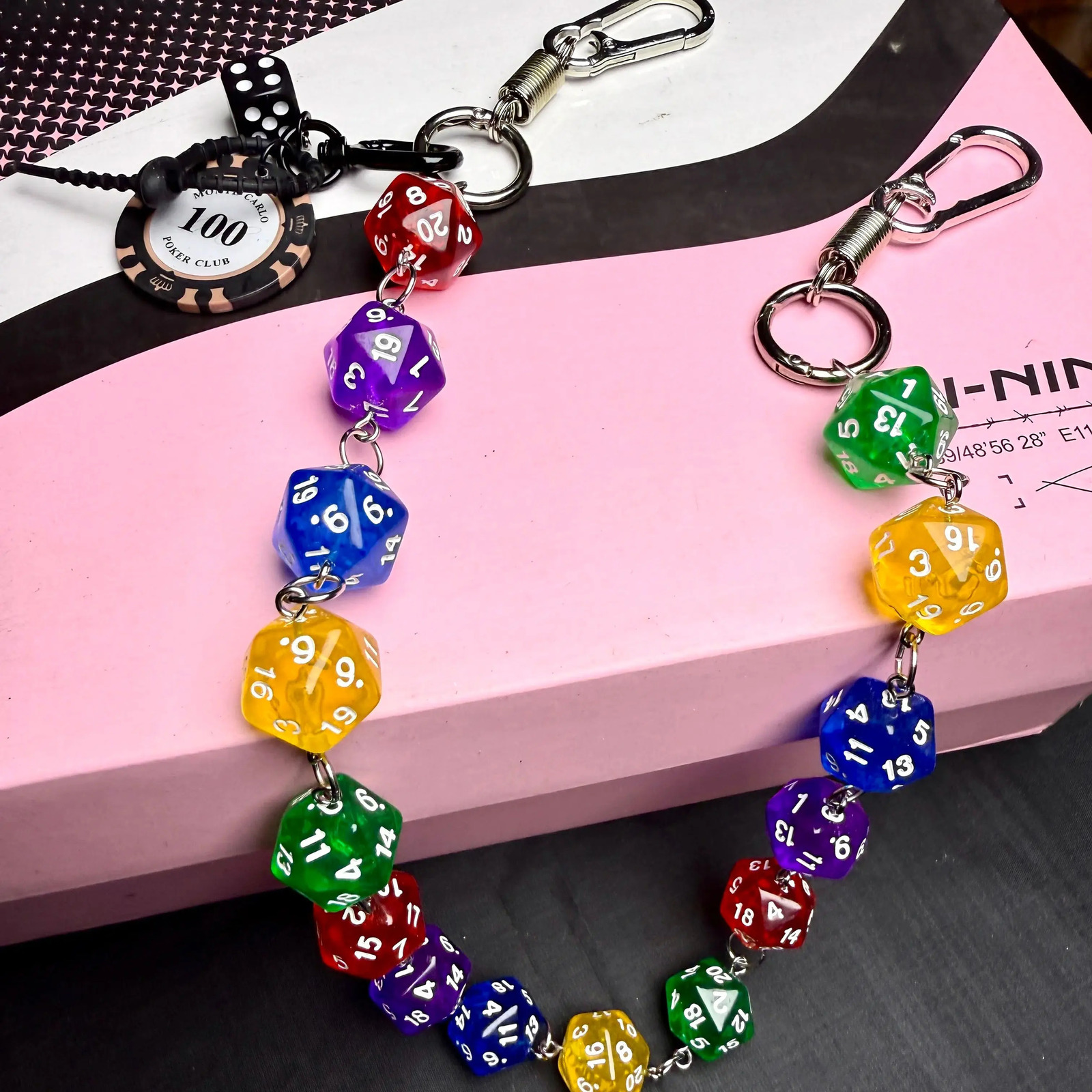Original limited edition pants chain bag chain necklace three in one billiards themed accessory 250303