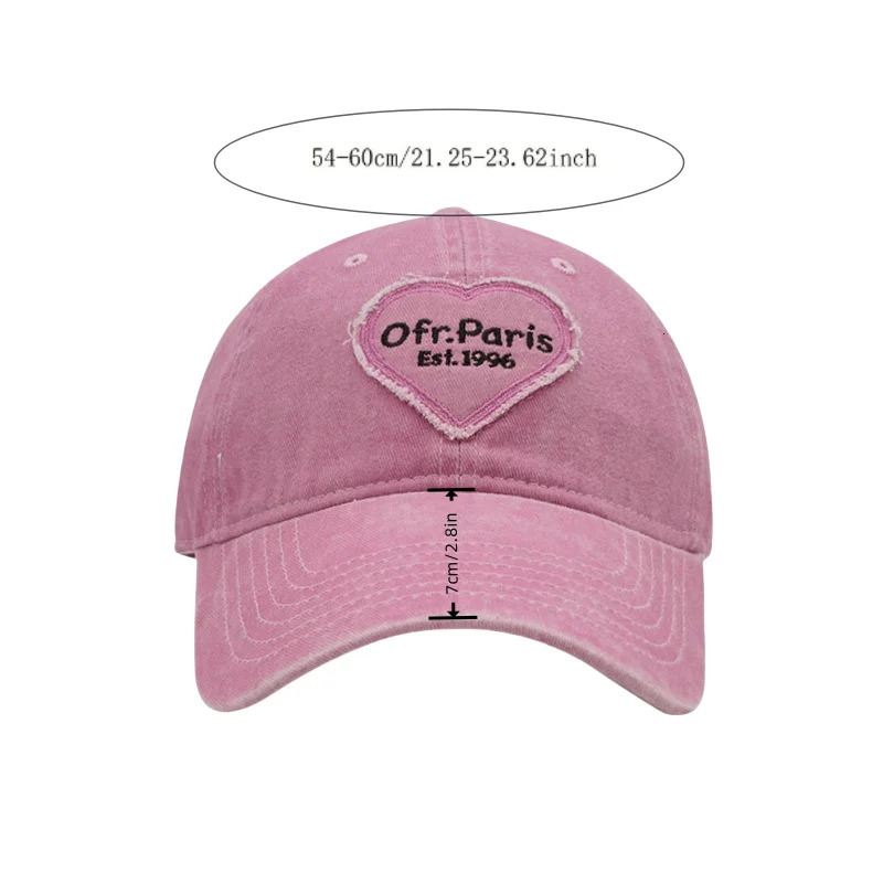 Spring and Summer Retro Baseball Hat Minimalist Sunshade Womens Fashion Patch Love Soft Top 250311