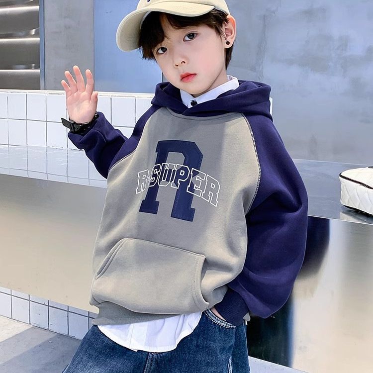 Ddmyshoesvip Boys Hooded Sweatshirt Spring Autumn In New Outerwear And With A Trendy Base For Young Children