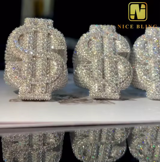 Fashion Custom Hip Hop Style Men Ring Iced Out VVS Moissanite Diamond Jewelry 925 Sterling Silver Rings Men Women