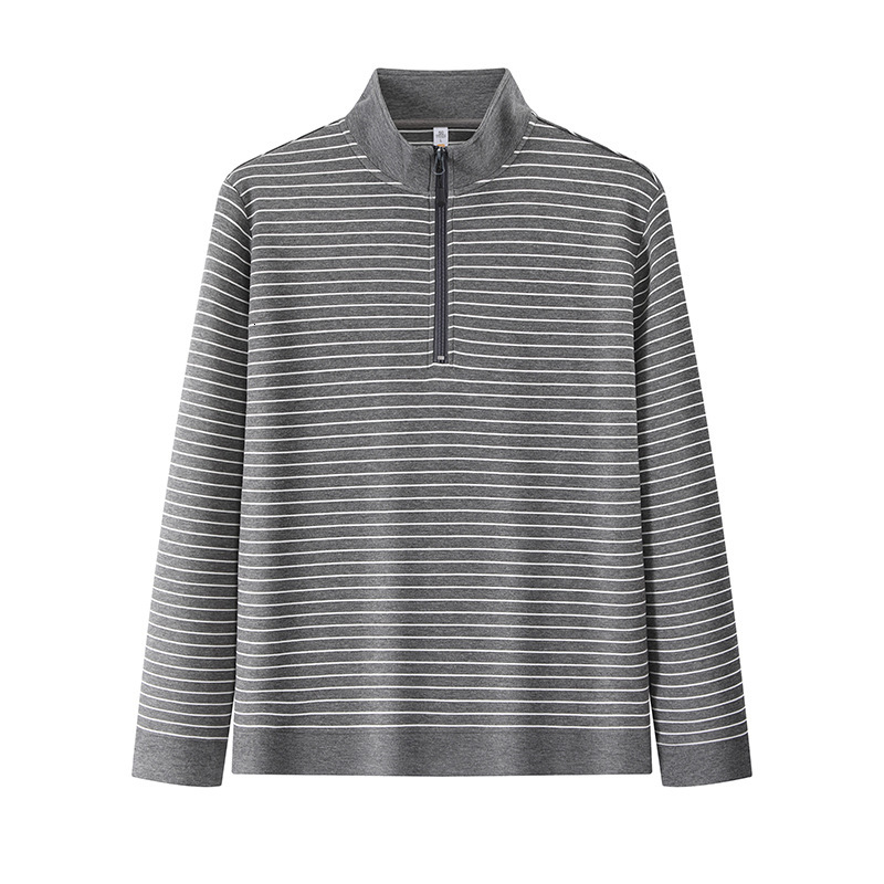 polo Striped long sleeved for men, business leisure Korean version, autumn and winter interior matching bottom shirt, men's T-shirt 2025 new styl