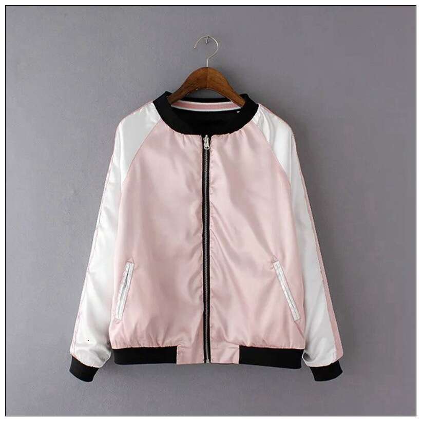 Wind, Spring And Autumn Women's Casual Wear Two Sided Flower Embroidery Colored Stand Up Neck Baseball Suit Jackets For Women
