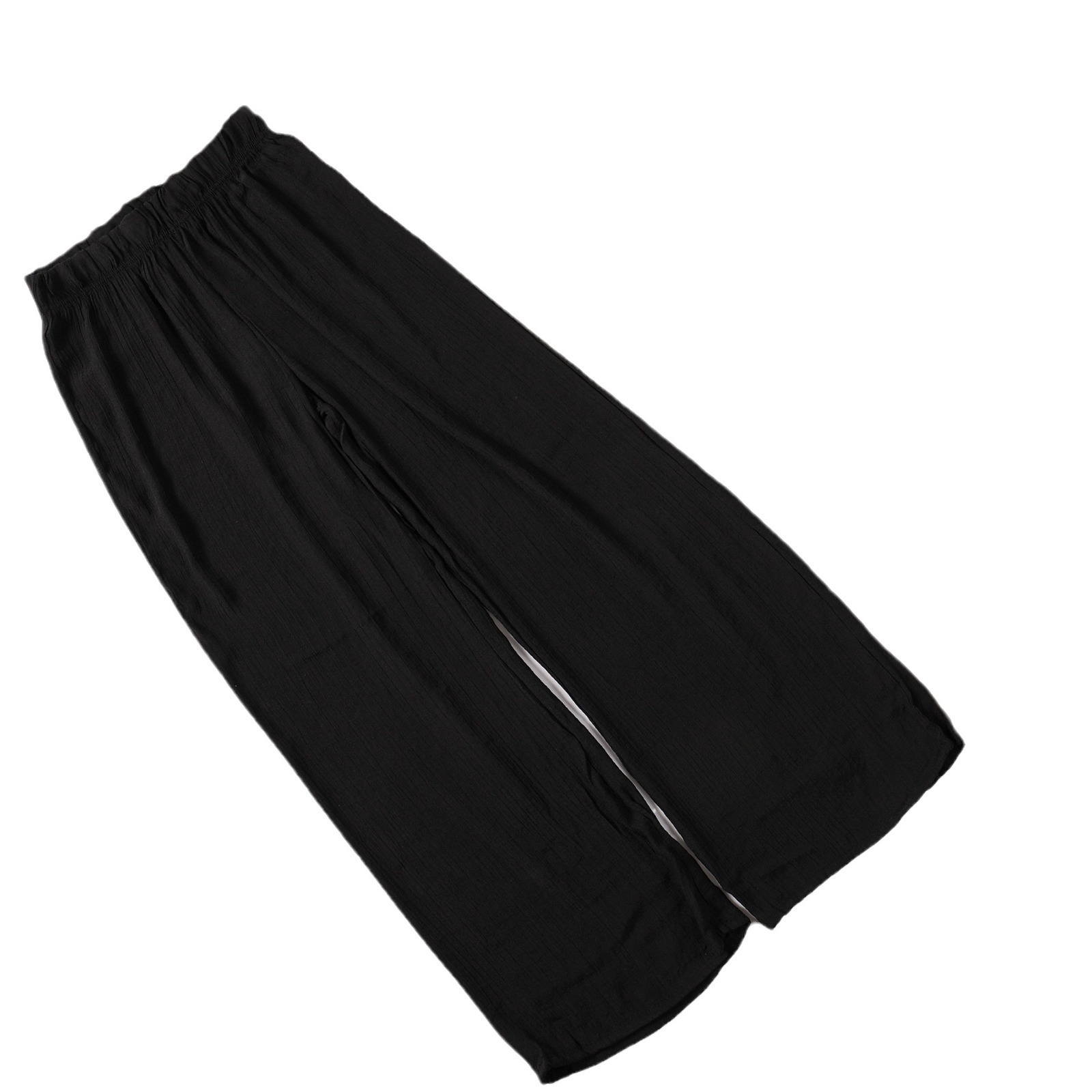 Bamboo Cotton Loose Home With Elastic Band, Casual Flared Wide Leg Pants, Sun Protection Beach Pants