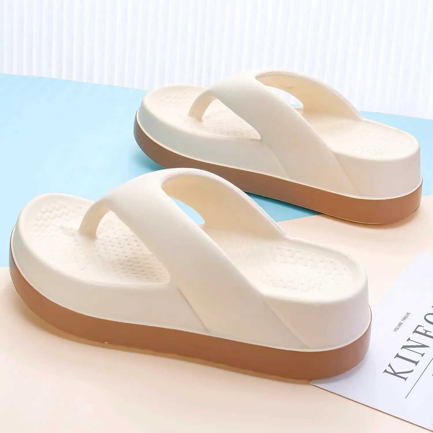 Drop Shipping Wedge Summer Flip Flops For Women 2024 Chunky Platfrom Clip Toe Sandals Shoes Woman Beach Casual Outdoor SlippersXJ250311