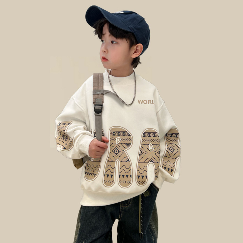 Ddmyshoesvip Boys Trendy Brand Hoodie New And Autumn Top Mid Sized Children S Spring Clothing Western Style Explosive Street