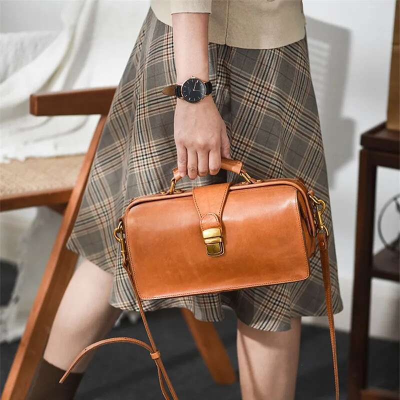 Organizers designers handmade vintage genuine leather women's handbags outdoor party fashion real cowhide shoulder bag