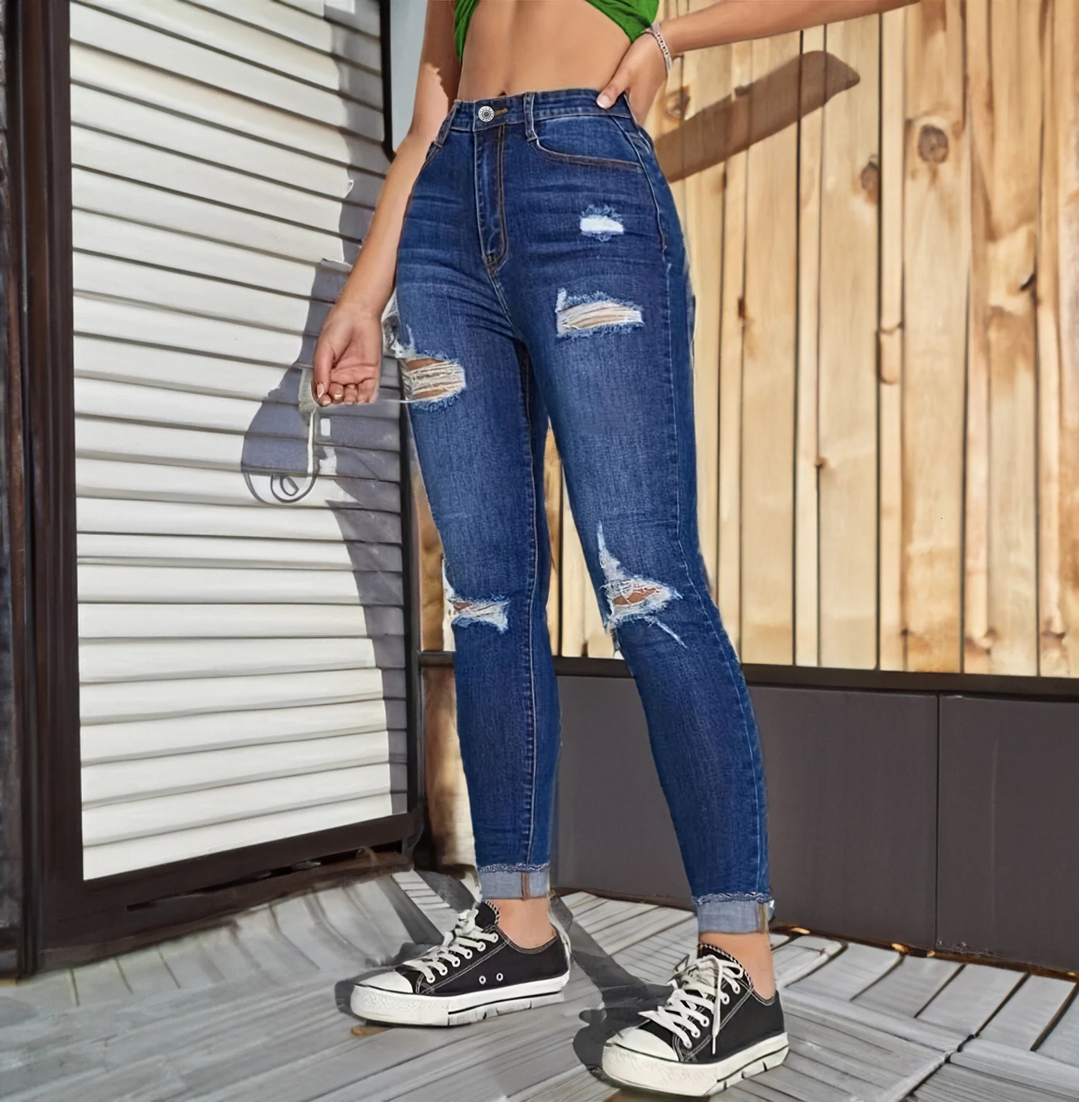 Womens Fashion Spicy Girl Trendy Denim Pants 250311