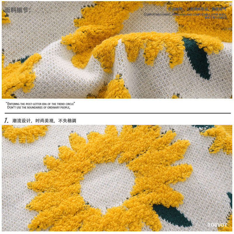 YPRS Men's Couple Ins Loose Oversize Chrysanthemum Lazy Women Gentle Knitted Sweater Coat