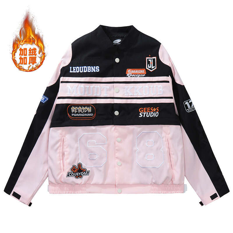 YPRS Men's Wear | Tiktok Net Red Removable Spice Girl Motorcycle Cardigan Embroidery Thickened Cotton Jacket Ins