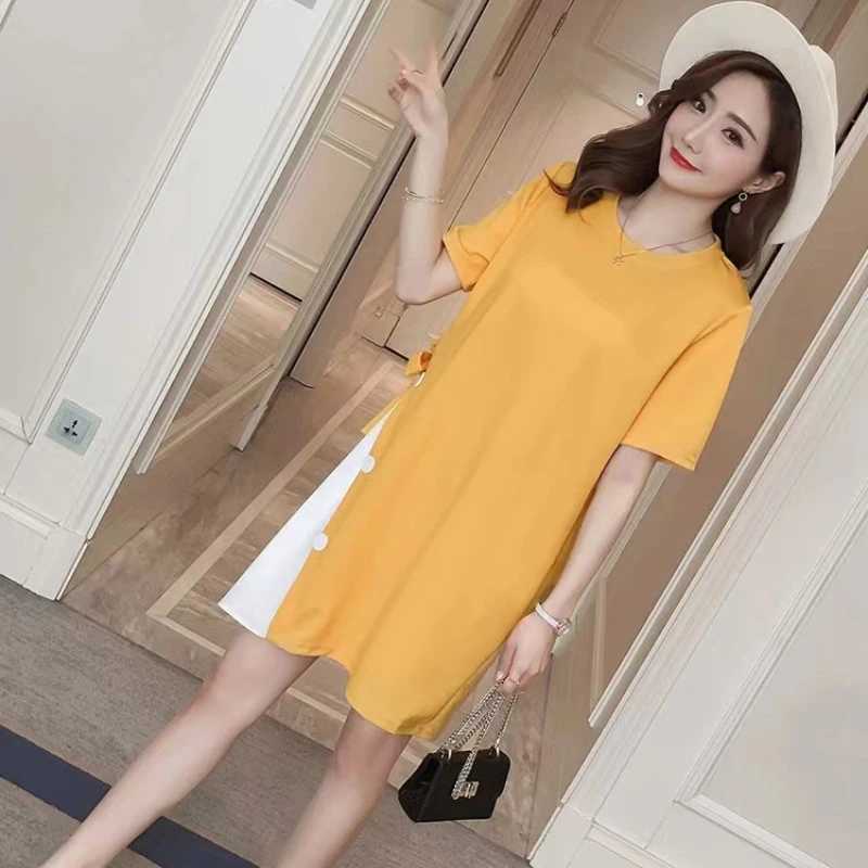 Maternity Dress For Pregnant Women Clothes Casual Patchwork Long-sleeved Loose T-shirt Photography Tops Clothes SkirtT250311