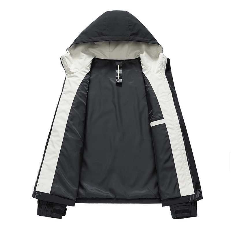 Spring Mens Jacket Hooded Korean Multi-Pockets Windbreaker Windproof Fashion Coat Outdoors Casual Jackets for Men Plus Size 8xlT250311