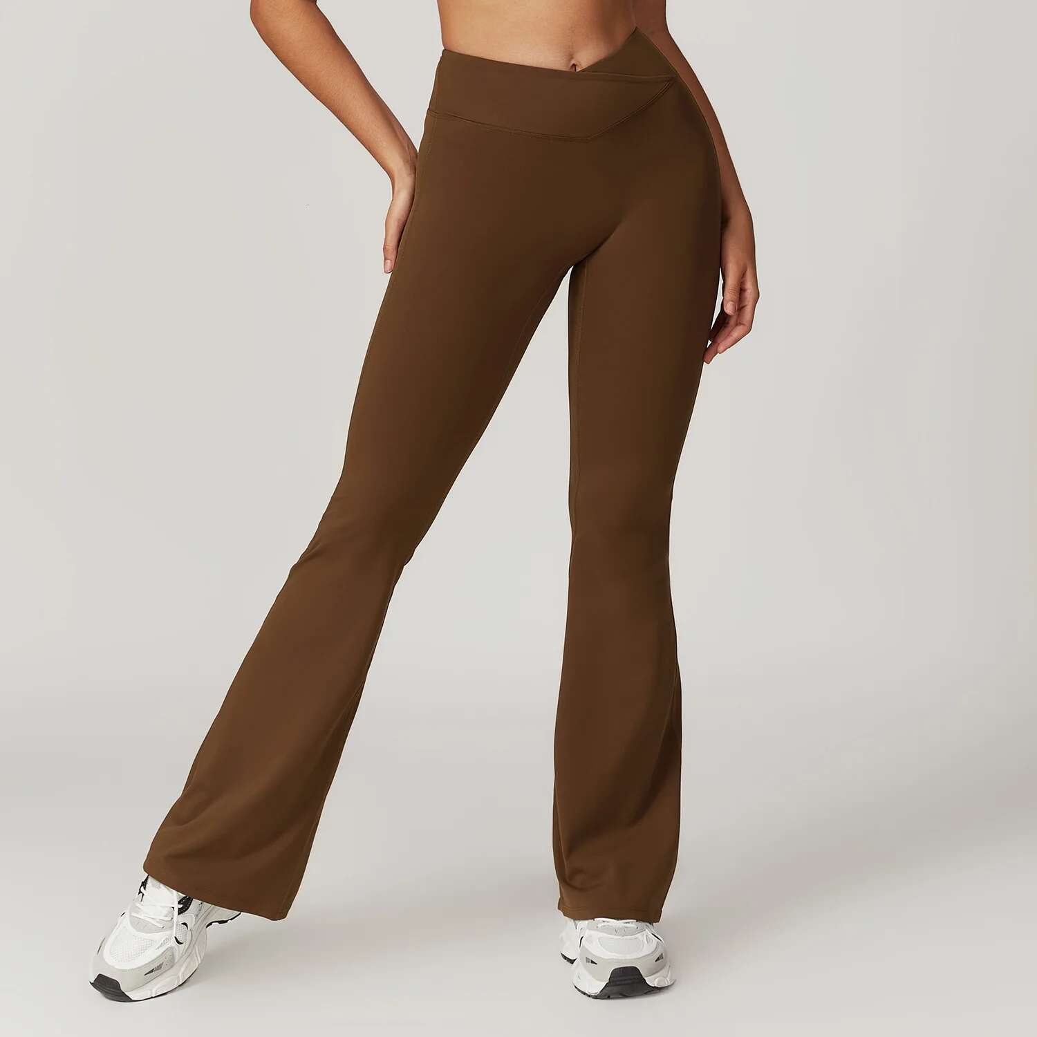 Women High Waist Flared Slim Solid Sexy Pants Elastic Butt Lift Skinny Yoga Gym Workout Runing Push Up Leggings