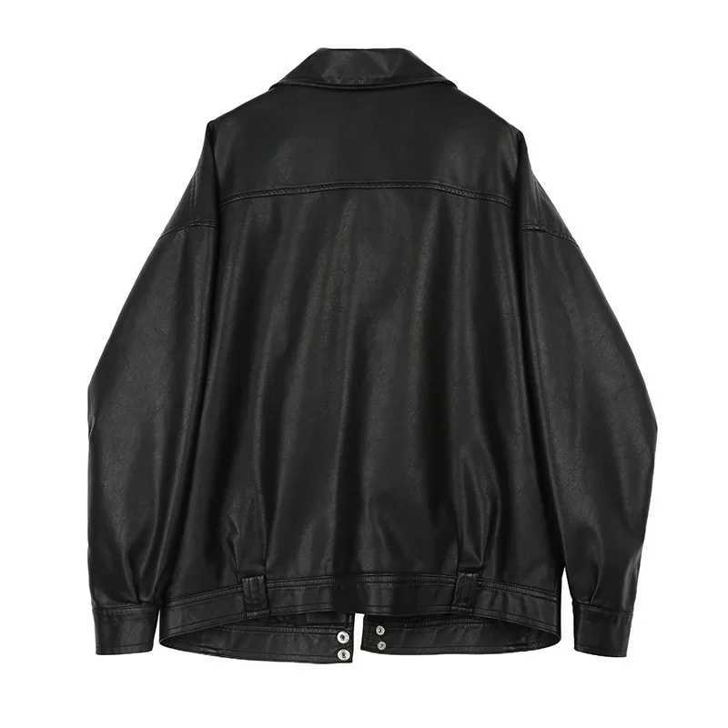 2024 Spring And Autumn New Vintage Motorcycle BF Style Leather Jacket Loose Fit Biker Clothing Genuine Leather OuterwearT250311