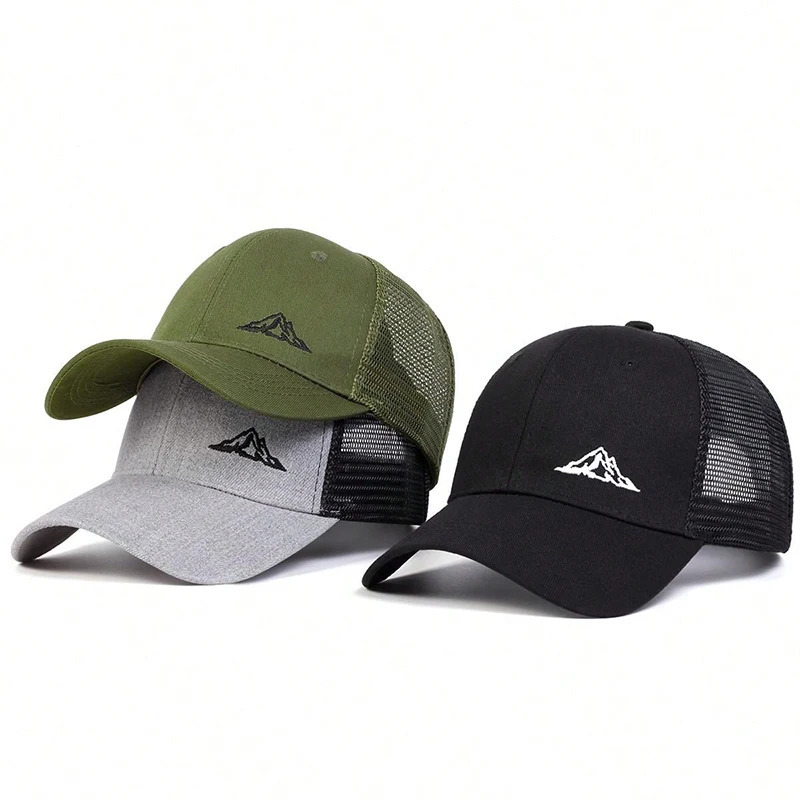 Unisex Mountain Range Embroidery Baseball Net Caps Spring and Summer Outdoor Adjustable Casual Hats Sunscreen Hat 250311